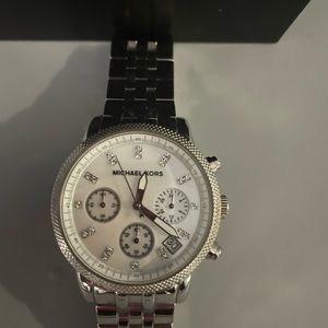 Michael Kors gently used silver watch (needs battery)